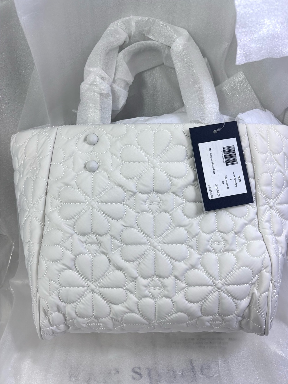 Kate Spade New York Tilly Quilted Sm Tote. White Dove. - Picture 1 of 15